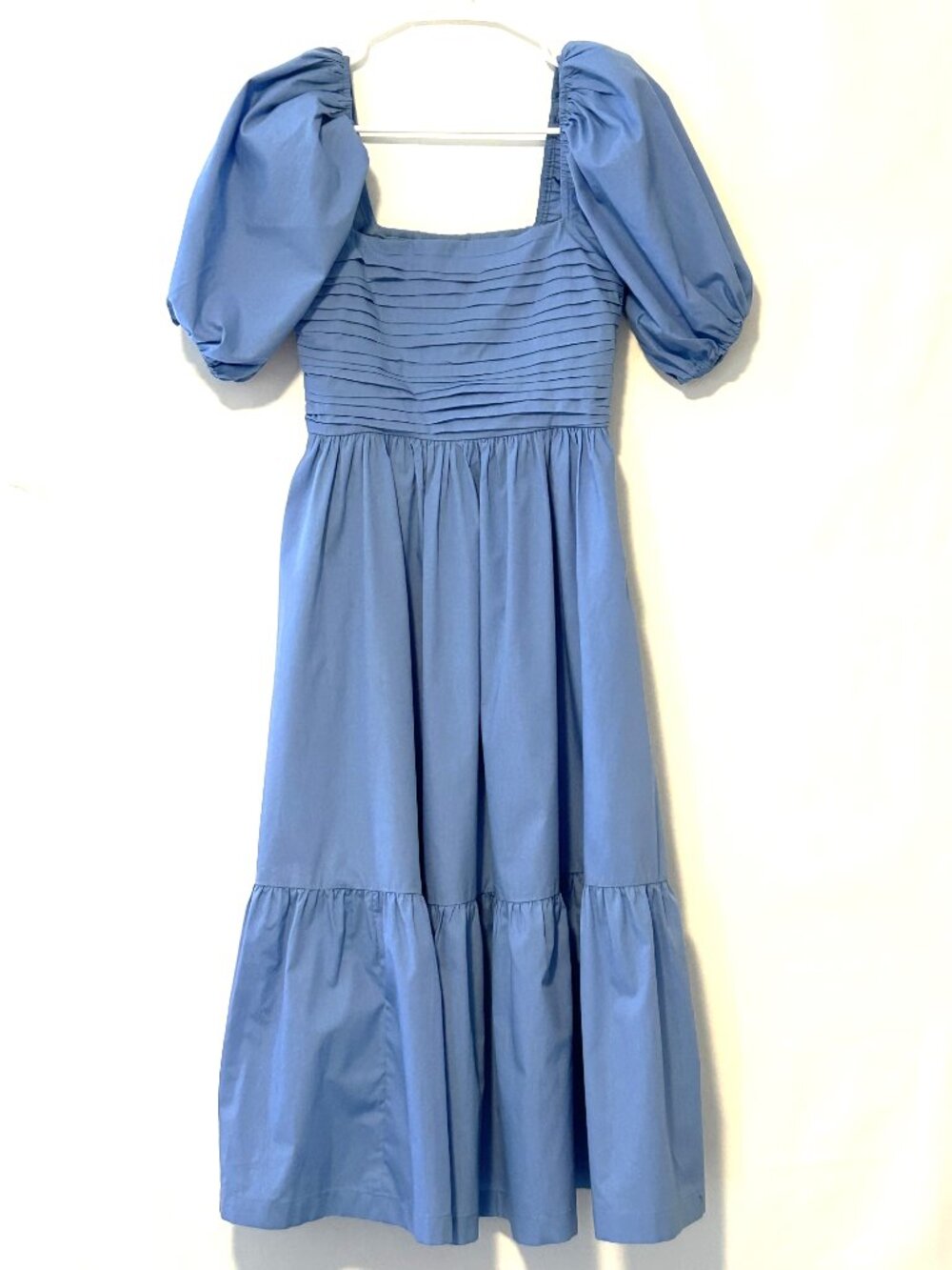 Abercrombie & Fitch Emerson puff sleeve blue midi dress, size XS - Picture 2 of 4